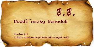 Bodánszky Benedek névjegykártya