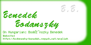 benedek bodanszky business card